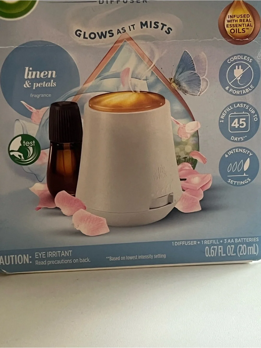 Air Wick Linen & Petals Glowing Essential Oil Diffuser X’s 2 Brand New Boxes!